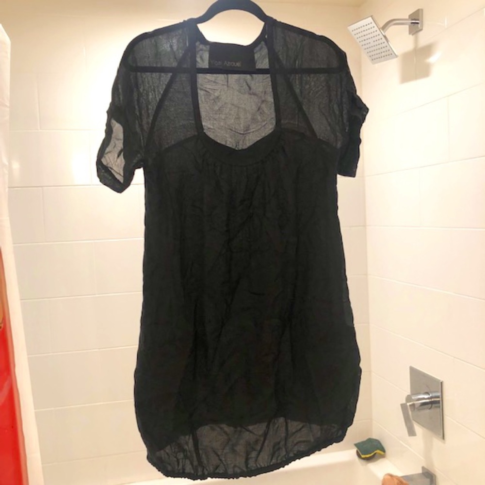 Yigal Azrouel sheer black cotton dress